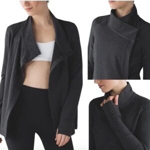 Lululemon Coast Wrap II Balletcore Athleisure Jacket Heathered Gray